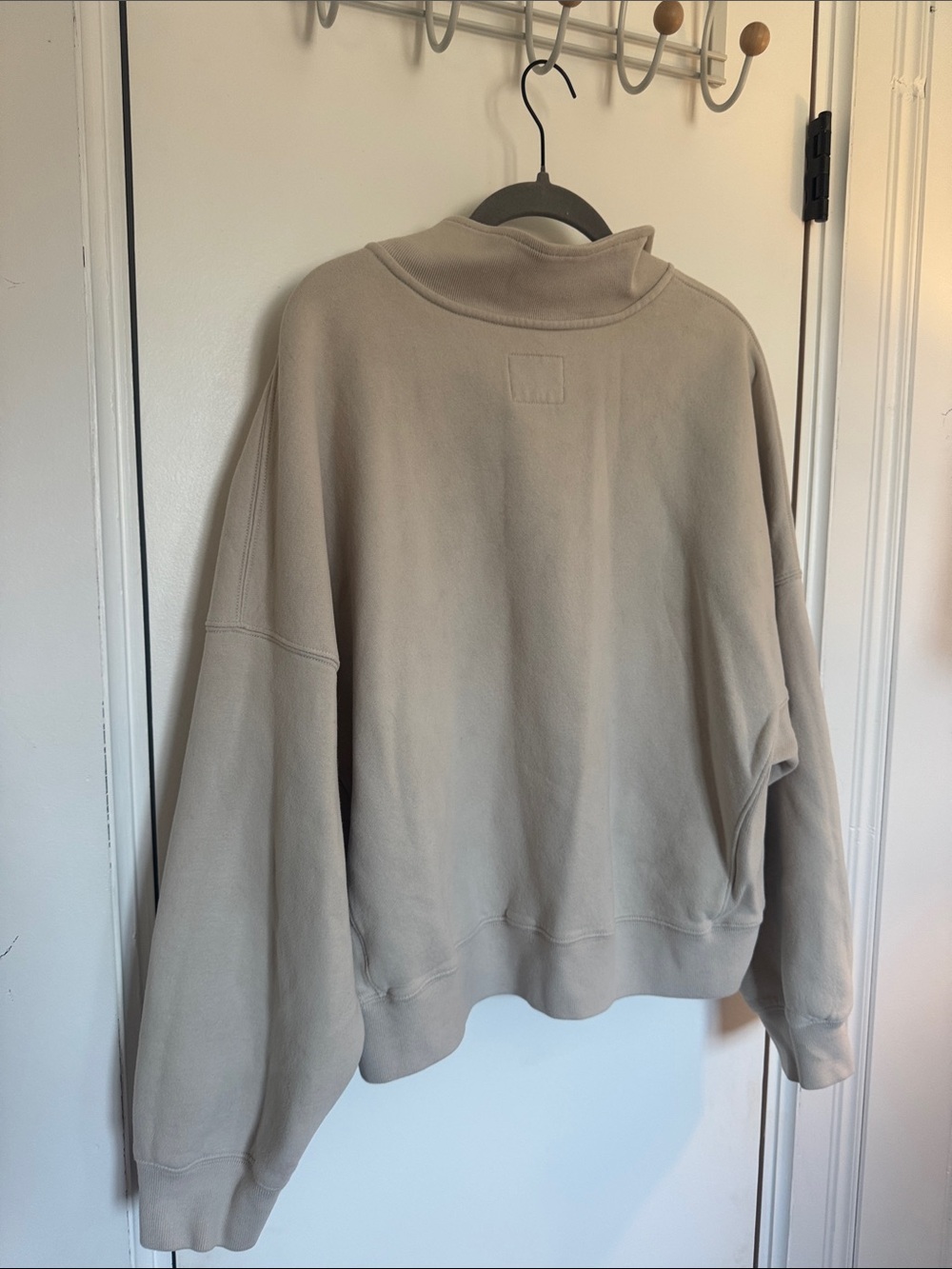 Abercrombie & Fitch Beige Half-Zip Sweatshirt - Picture 3 of 3